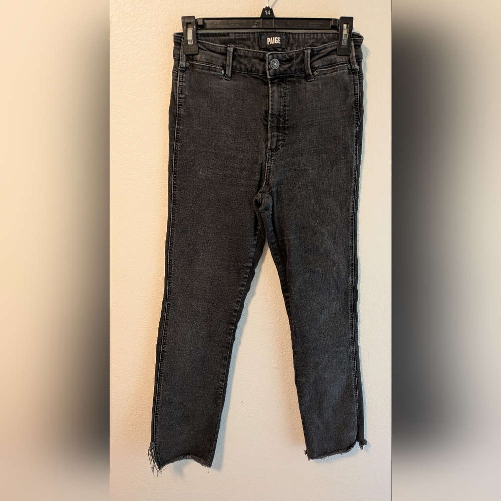PAIGE Black Ankle Cropped Jeans